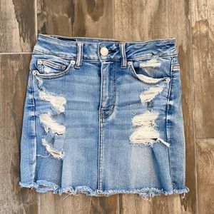 Distressed denim Jean skirt